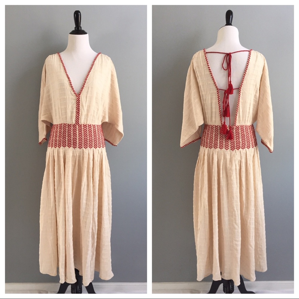 Free People open back tassel dress